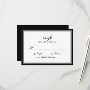Carte de réponse de RSVP de mariage à l'écriture é
