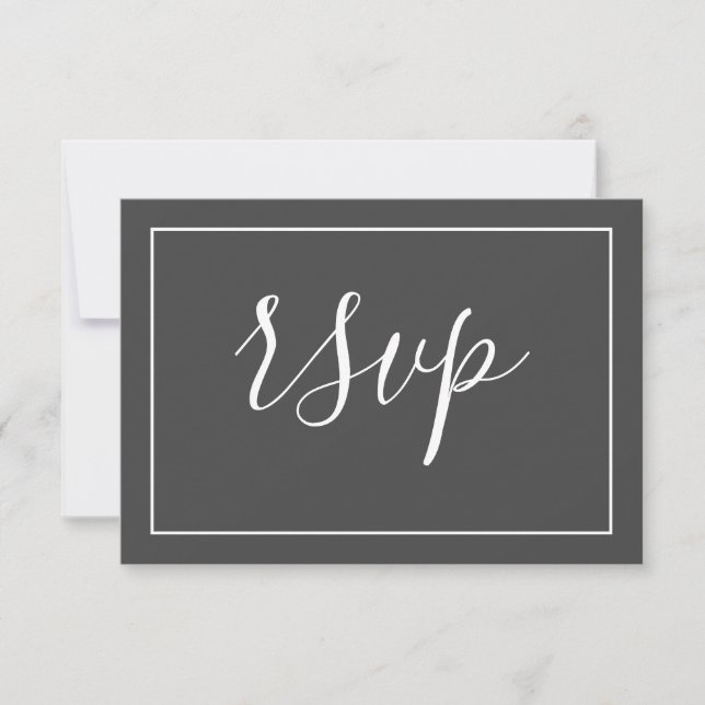 Carte de réponse de RSVP de mariage d'élégance sim (Devant)
