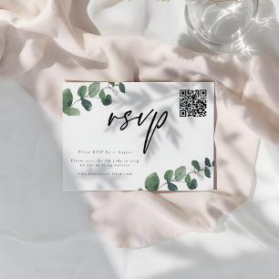 Carte de réponse de RSVP de mariage Élégance Verte