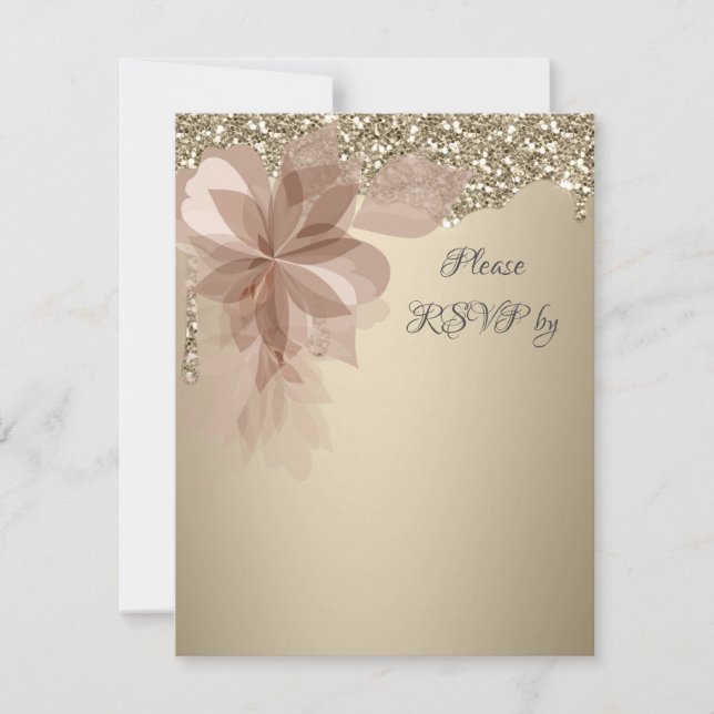 Carte de réponse de RSVP de mariage Elegant Extrav (Devant)