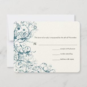 Carte de réponse de RSVP de mariage Oiseaux et tou