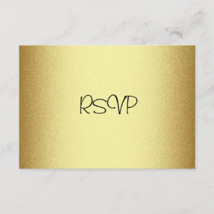 Carte de réponse de RSVP tout l'or élégant
