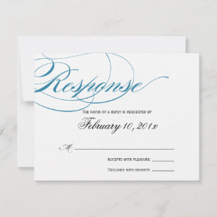 Carte de réponse de script élégante - bleu