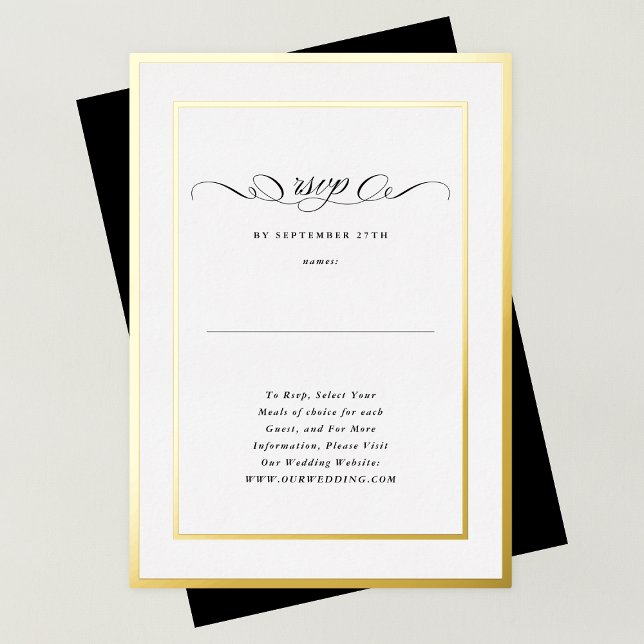 Carte de réponse de site Web de mariage à cadre do (Créateur téléchargé)