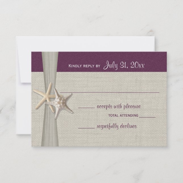 Carte de réponse d'enregistrement de plage Amore (Devant)