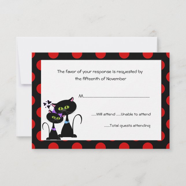 Carte de réponse des chats noirs et des Mariages P (Devant)