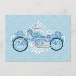 Carte de réponse d'invitation de mariage de motard
