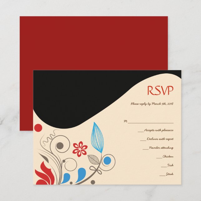 Carte de réponse d'invitation de mariage juif à la (Devant / Derrière)