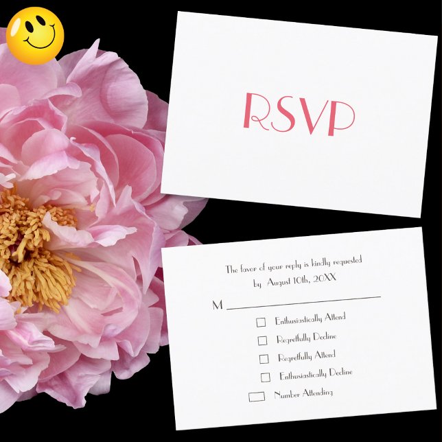 Carte de réponse drôle personnalisée pour invitati (Funny Custom Party RSVP Reply Fun Invitation Card)