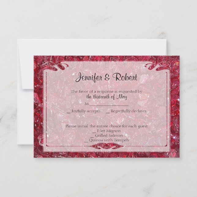 Carte de réponse du 40e anniversaire de Ruby (Devant)