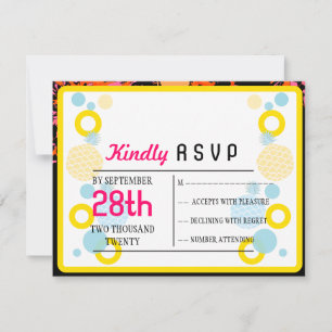 Carte de réponse du Bat mitzvah de fleurs de print