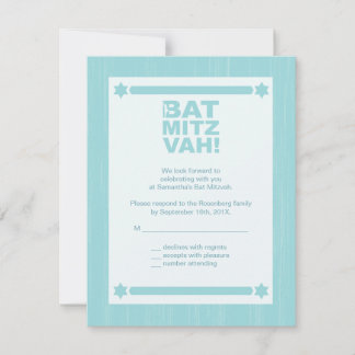 Carte de réponse du Bat mitzvah de grand type en T