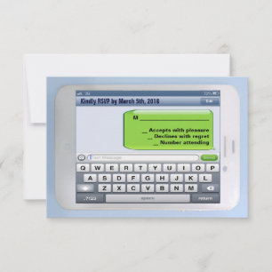 Carte de réponse du Bat mitzvah de la barre TEXTER