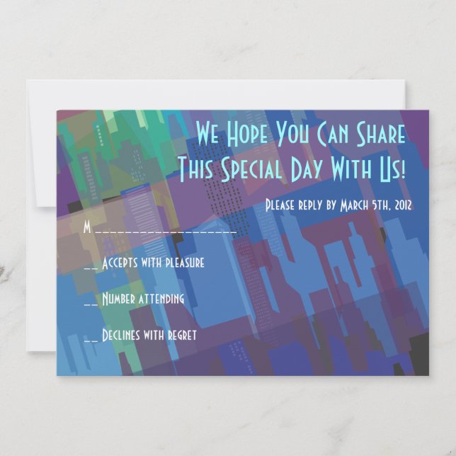Carte de réponse du Bat mitzvah de New York Lady L (Devant)