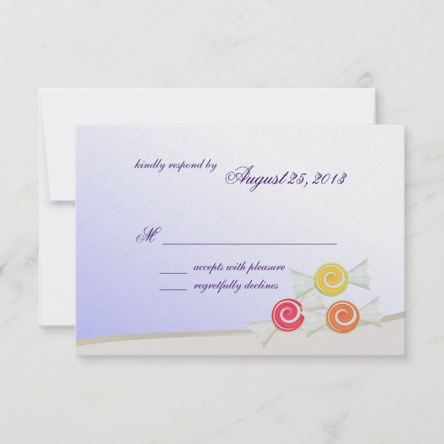 Carte de réponse du Bat mitzvah Sweet Candy (Devant)