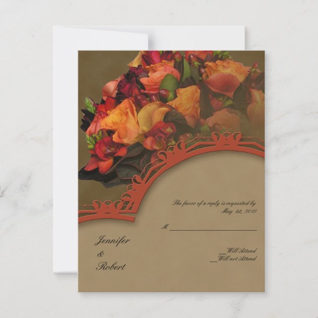 Carte de réponse du bouquet Fall Rose (Devant)