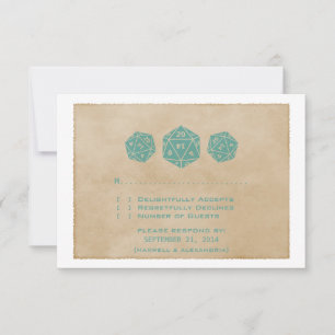 Carte de réponse du joueur de dés Grunge D20 turqu
