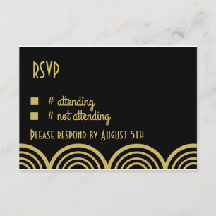 Carte de réponse du Mariage à thème Great Gatsby