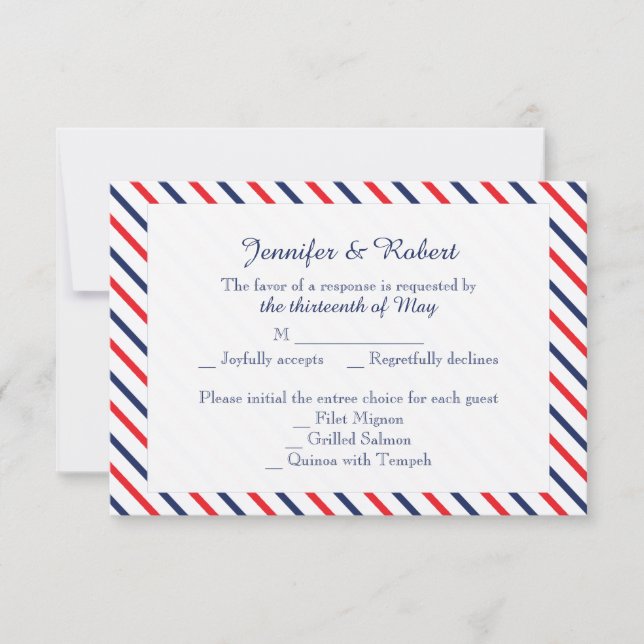 Carte de réponse du Mariage Americana Hearts (Devant)