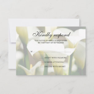 Carte de réponse du Mariage blanc Calla Lily