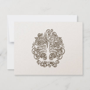 Carte de réponse du Mariage Brown or