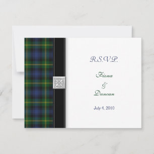 Carte de réponse du Mariage celtique Gordon Tartan