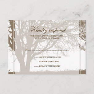 Carte de réponse du Mariage de automne de chêne Br