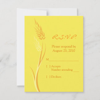 Carte de réponse du Mariage de blé jaune d'automne