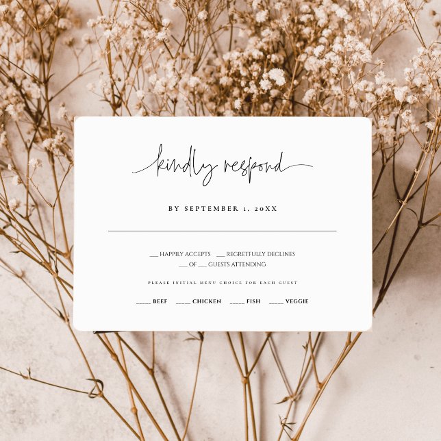 Carte de réponse du Mariage de calligraphie élégan (Créateur téléchargé)