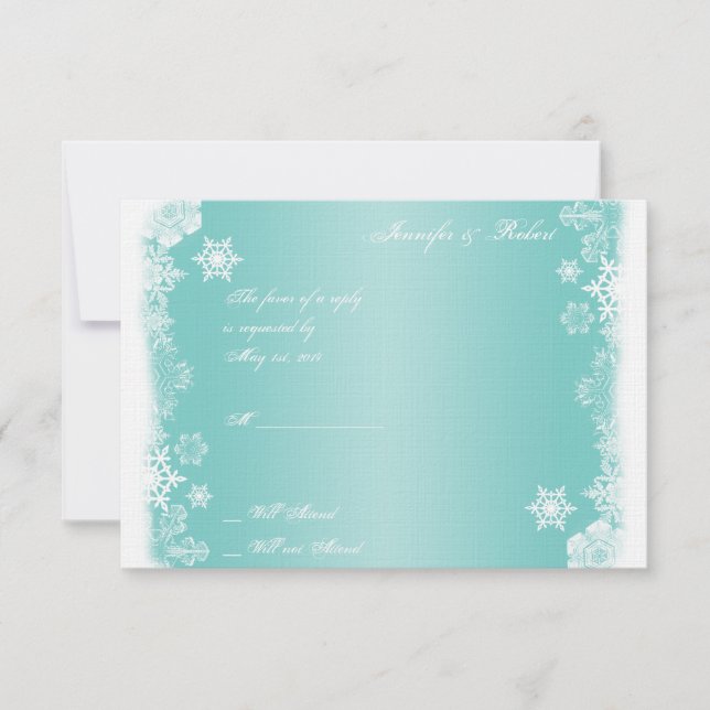 Carte de réponse du Mariage de Fléau de neige bleu (Devant)