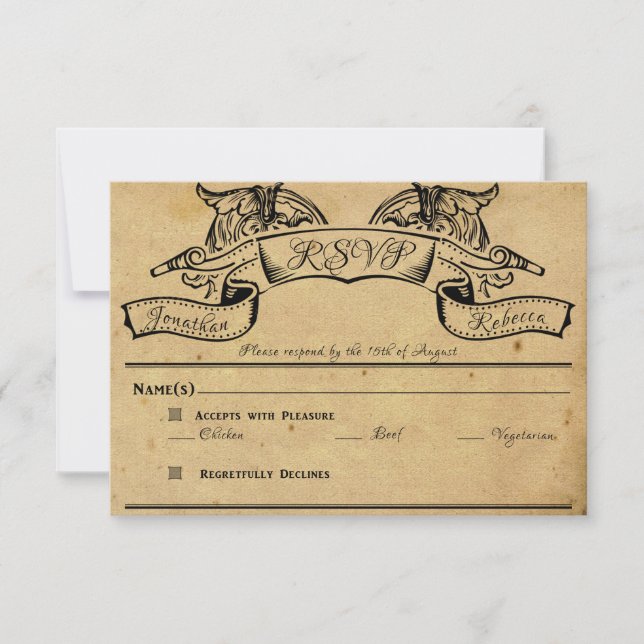Carte de réponse du Mariage de la bannière de défi (Devant)