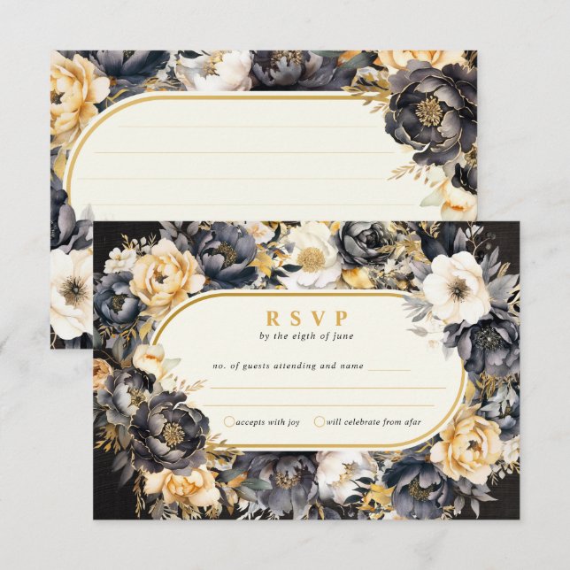 Carte de réponse du Mariage de la carte de navigat (Devant / Derrière)