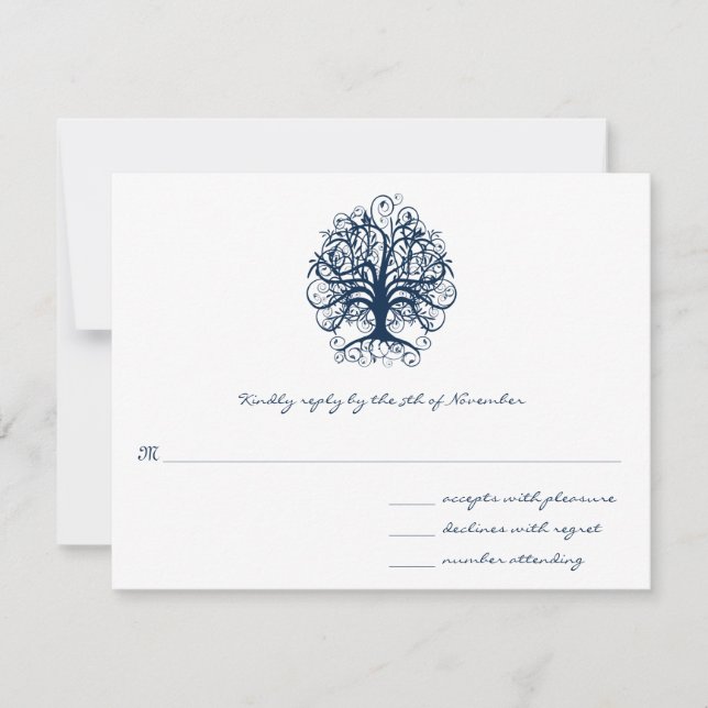 Carte de réponse du Mariage de l'arbre à balayage  (Devant)