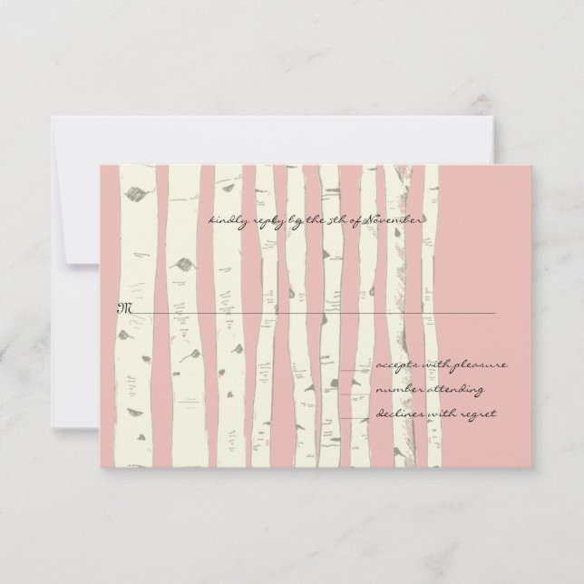 Carte de réponse du Mariage de l'arbre de bouleau  (Devant)