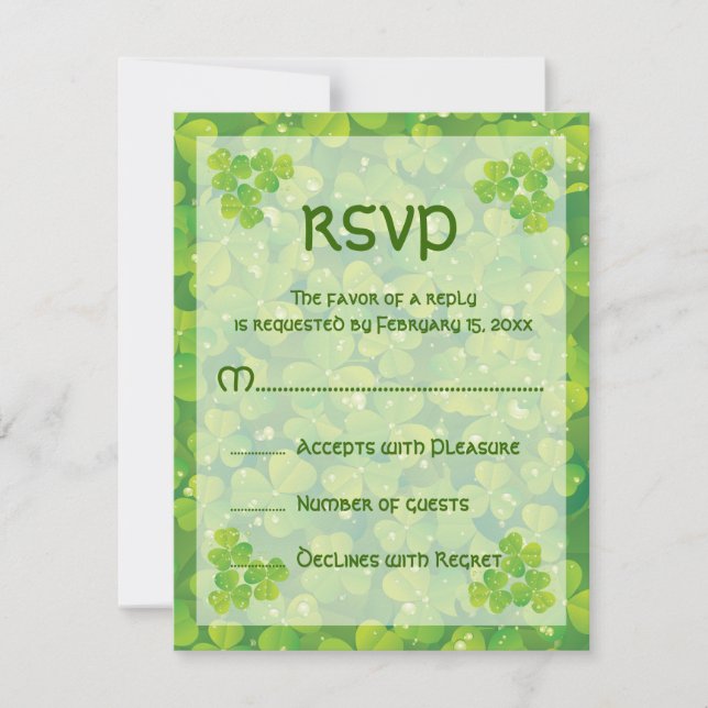 Carte de réponse du mariage irlandais de la Saint- (Devant)