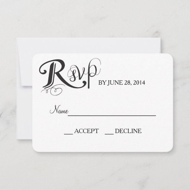 Carte de réponse du Mariage Love Story (Devant)