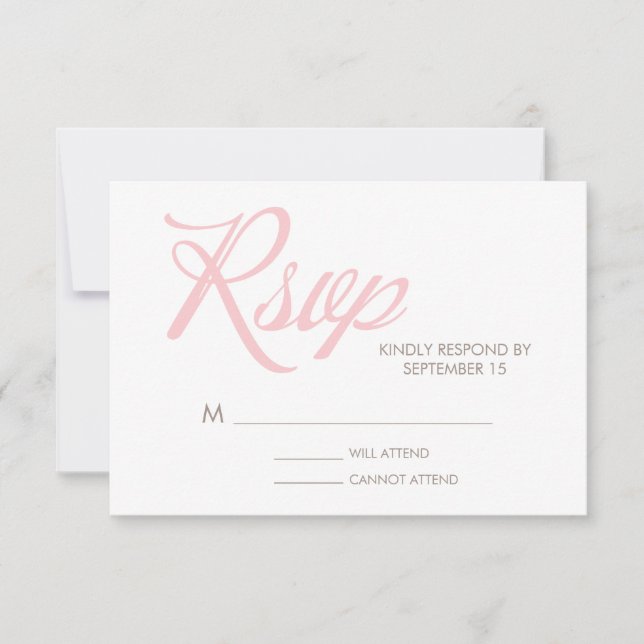 Carte de réponse du Mariage Motif Zigzag (Devant)