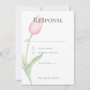 Carte de réponse du Mariage Pink Tulip