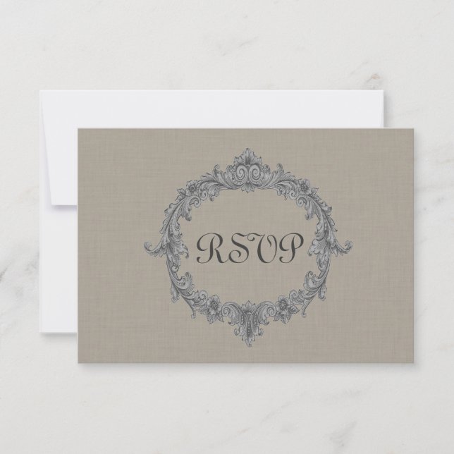 Carte de réponse du Mariage RSVP à la structure en (Devant)