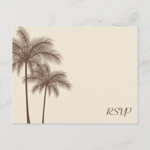 Carte de réponse du Mariage RSVP Brown Palm Tree