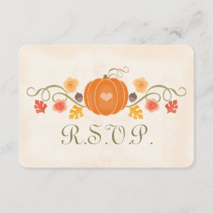 Carte de réponse du Mariage RSVP Citrouille Automn
