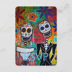 Carte de réponse du Mariage RSVP Dia de los Muerto