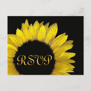 Carte de réponse du Mariage RSVP du tournesol jaun