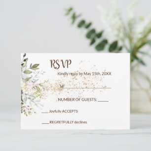 Carte de réponse du Mariage RSVP Herbal Greenery