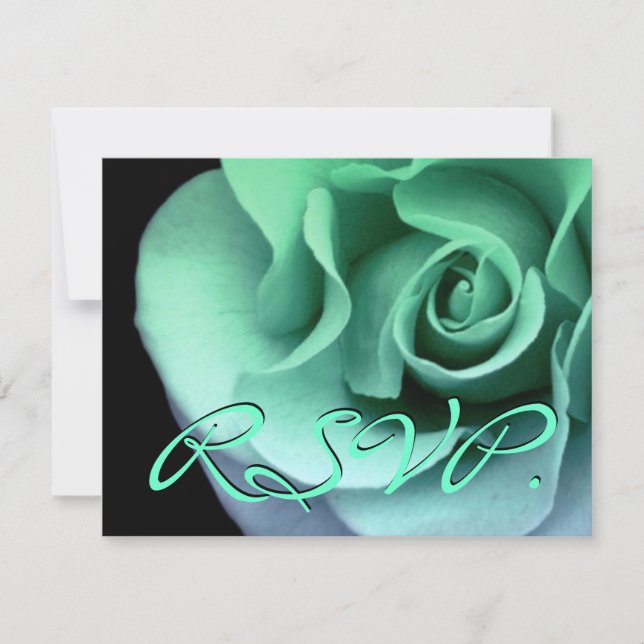 Carte de réponse du Mariage RSVP Rose VERT R R458 (Devant)