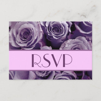 Carte de réponse du Mariage RSVP Rose violet