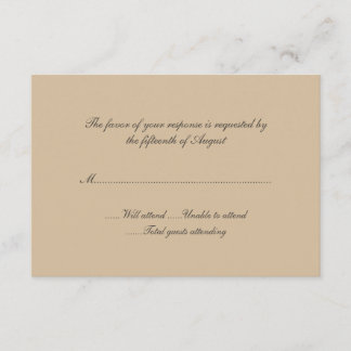 Carte de réponse du Mariage Tan