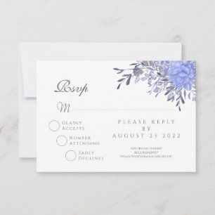 Carte de réponse du Mariage vintage Floral RSVP