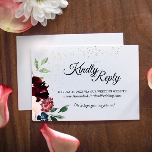 Carte de réponse du site Web du Mariage des célébr (Créateur téléchargé)