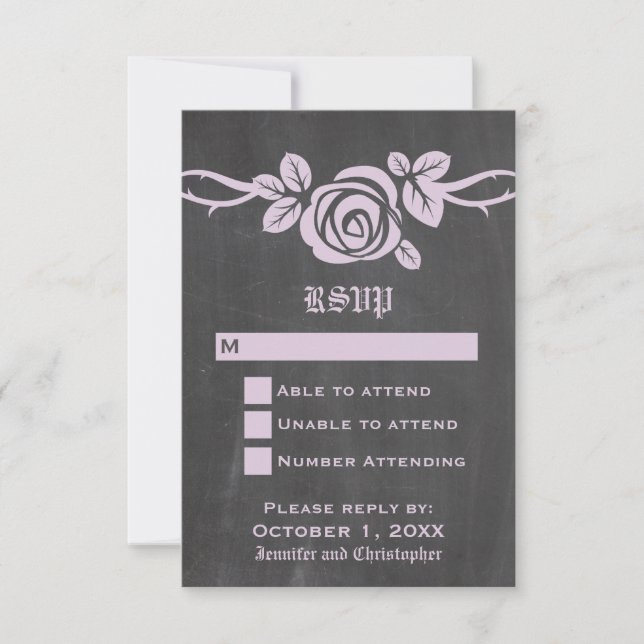 Carte de réponse du tableau de bord Rose Lilac (Devant)